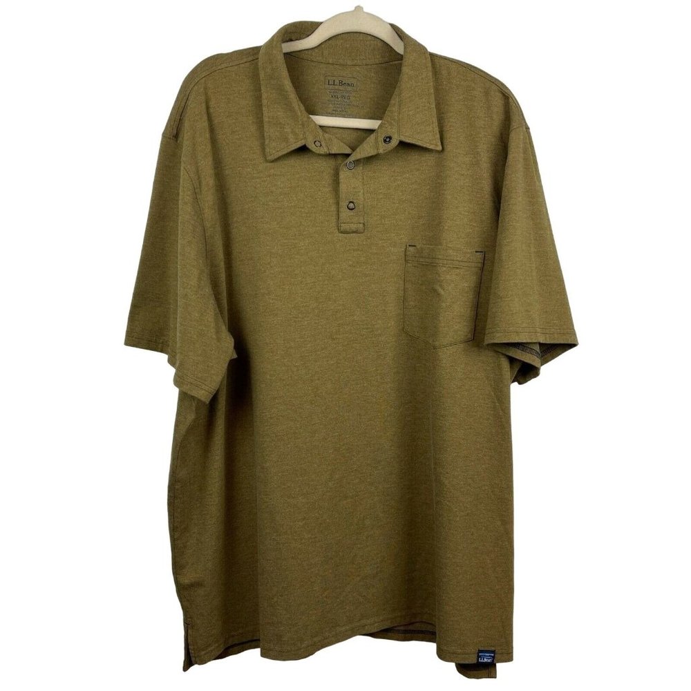 L.L. Bean Men's Slightly Fitted Polo Shirt Brown XXL Reg